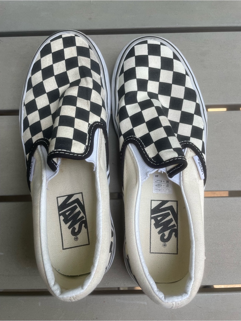 Vans Kids Slip-On Checkerboard Sneakers - Black & White